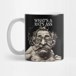 Puff Sumo: Asking for a Friend... What's a Rat's Ass? on a Dark Background Mug